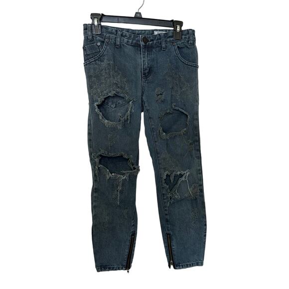 ONE X ONETEASPOON 28 Black Distressed Jeans - Picture 1 of 3